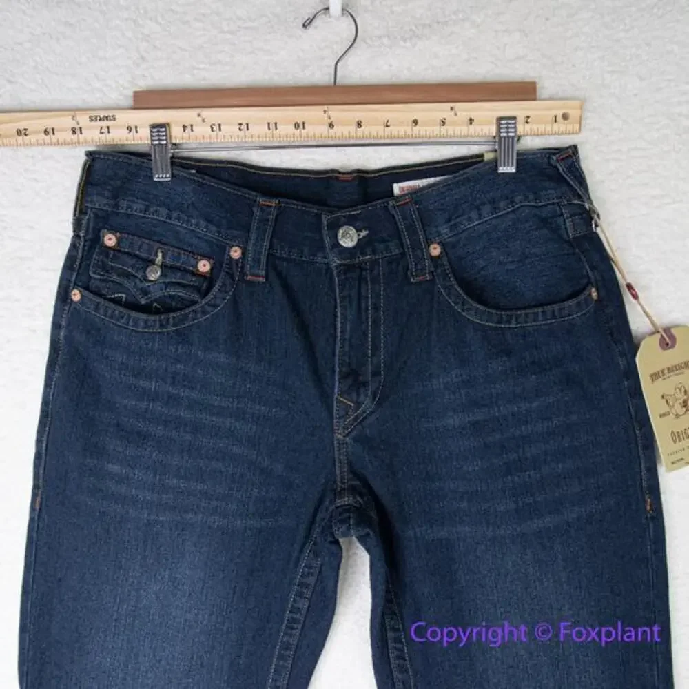 New! True Religion mens Ricky straight‎ jeans, size 36